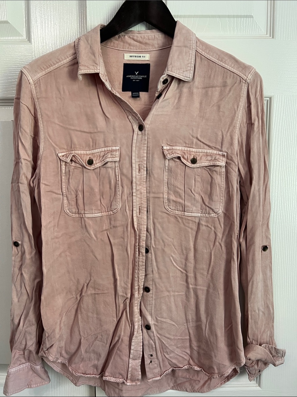 American Eagle Outfitters Pink Button-Down Shirt